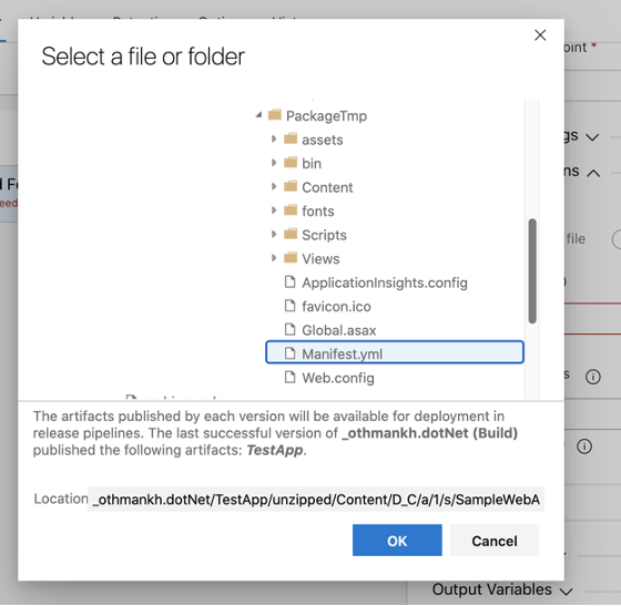 Select Manifest File