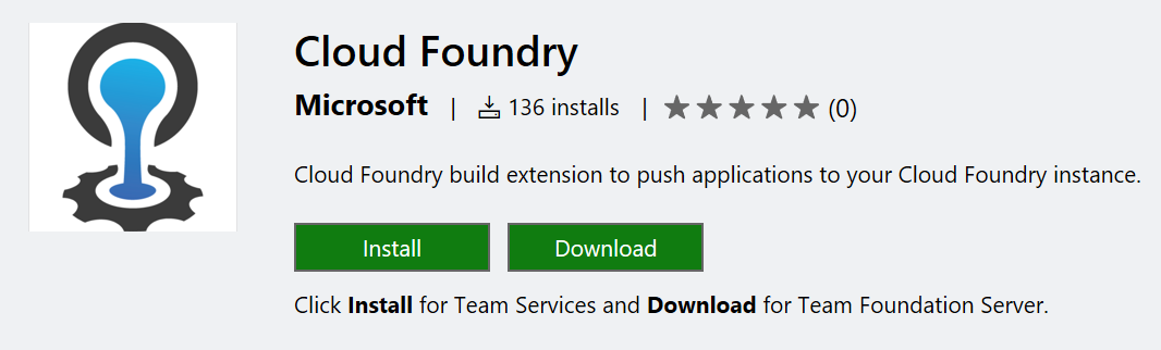 Cloud Foundry Microsoft Extension for TFS