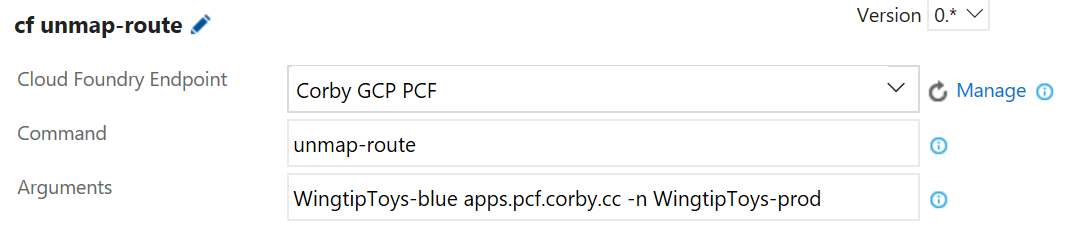 CF Task Unmap Route Blue