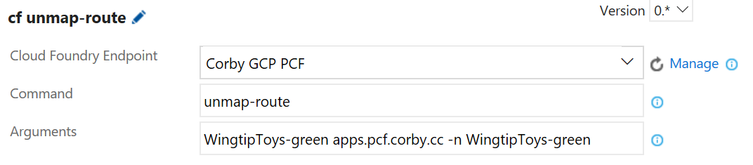 CF Task Unmap Route Green