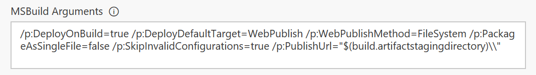 MSBuild Arguments